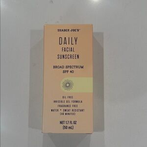 4 Trader Joe's Daily Facial Sunscreen SPF 40 - Peach and Yellow